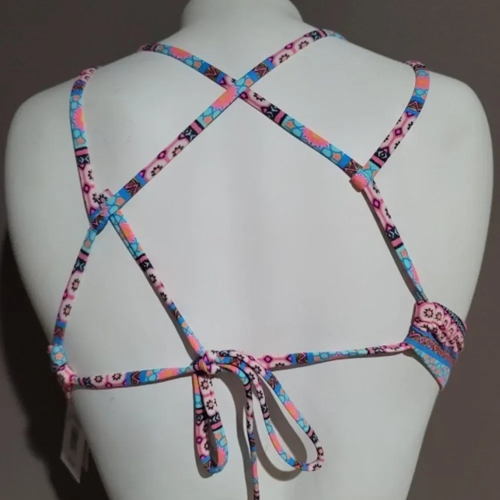 Shade & Pink Strappy Back Bikini Top